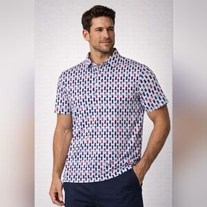 TailorByrd Golf Polo Pineapple Print Performance Shirt Men’s M